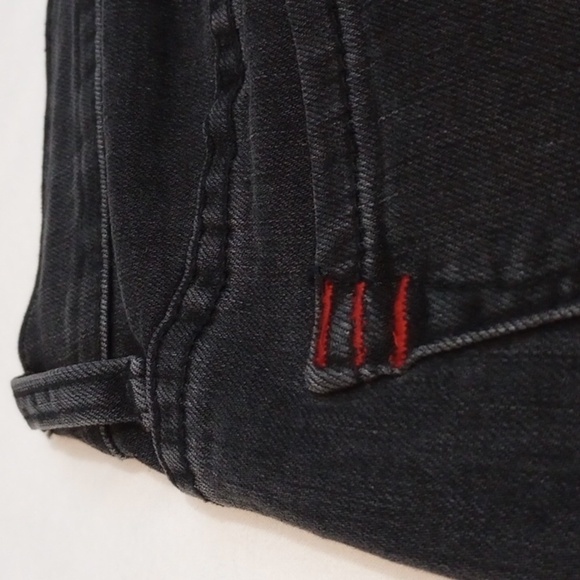 BDG Womens Jeans Sz 26 Embroidered Black Mid Rise Twig Ankle Fall Winter Boots - Picture 8 of 9